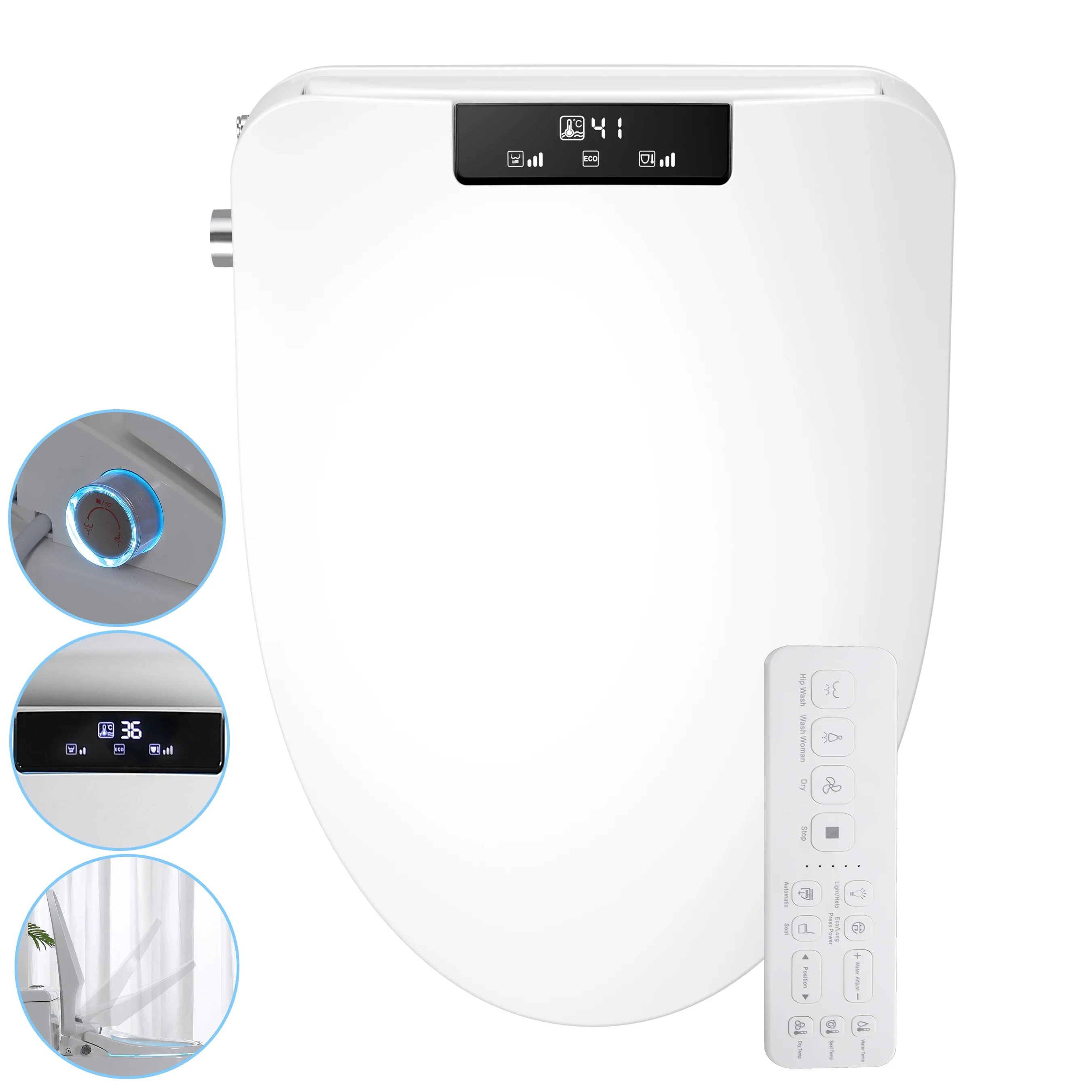 Auto Open Bidet Cover Led Light Smart Toilet Seat intelligent Toilet Wc heated toilet seat