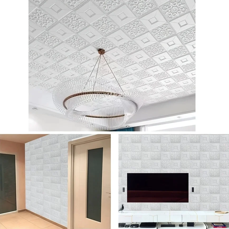 10pcs Waterproof ceiling decoration wallpaper Wall Sticker Foam Self Adhesive
