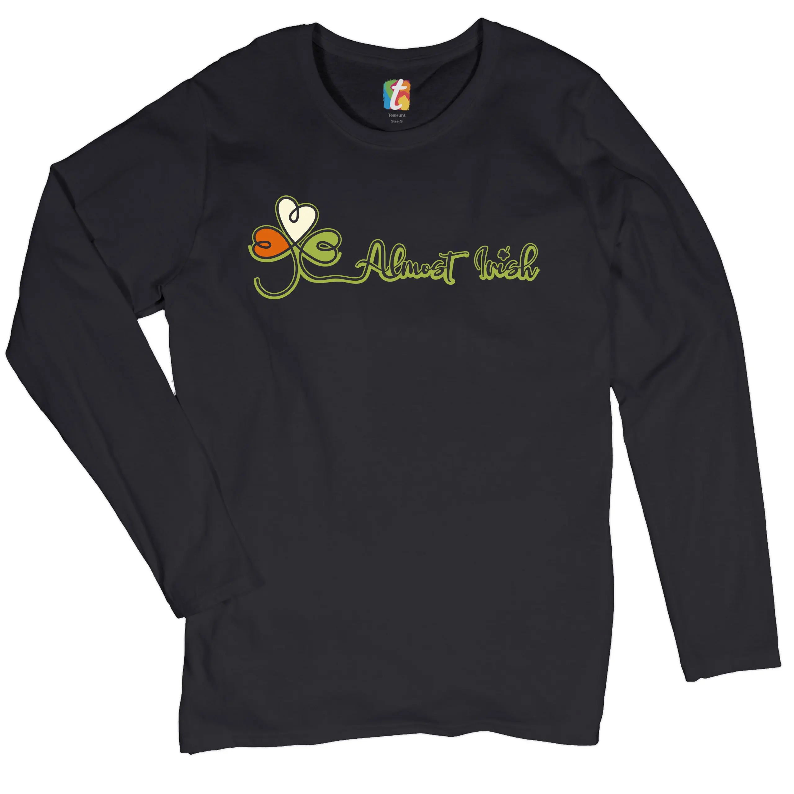 Almost Irish Women's Long Sleeve T-shirt St. Patrick's Day Shamrock Clover