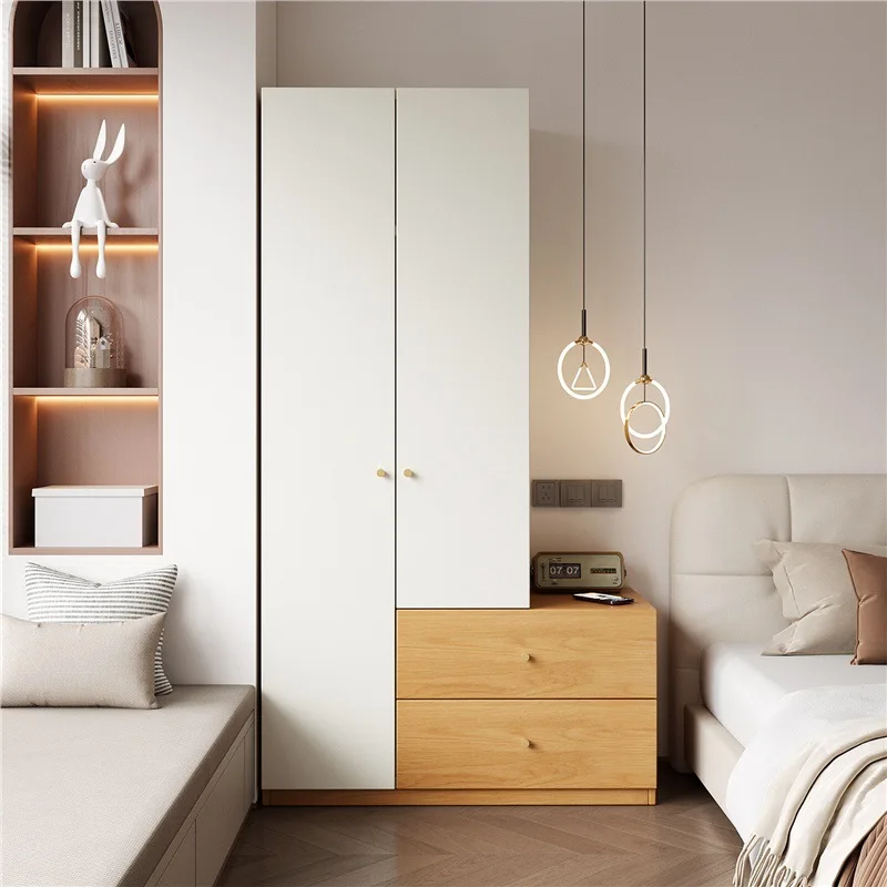 Solid wood wardrobe bedside table household bedroom corner cabinet bedside crevice drawer storage cabinet small apartment wardro