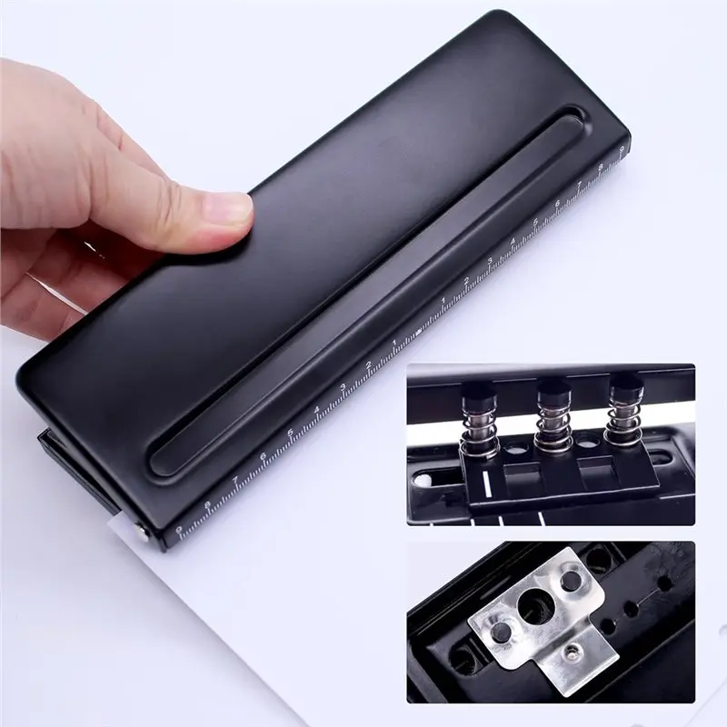 Ingenieuze metalen 6-gaats perforator, verstelbare 6-ring voor dagelijkse planner, persoonlijke agenda en bindmiddel navulpagina's