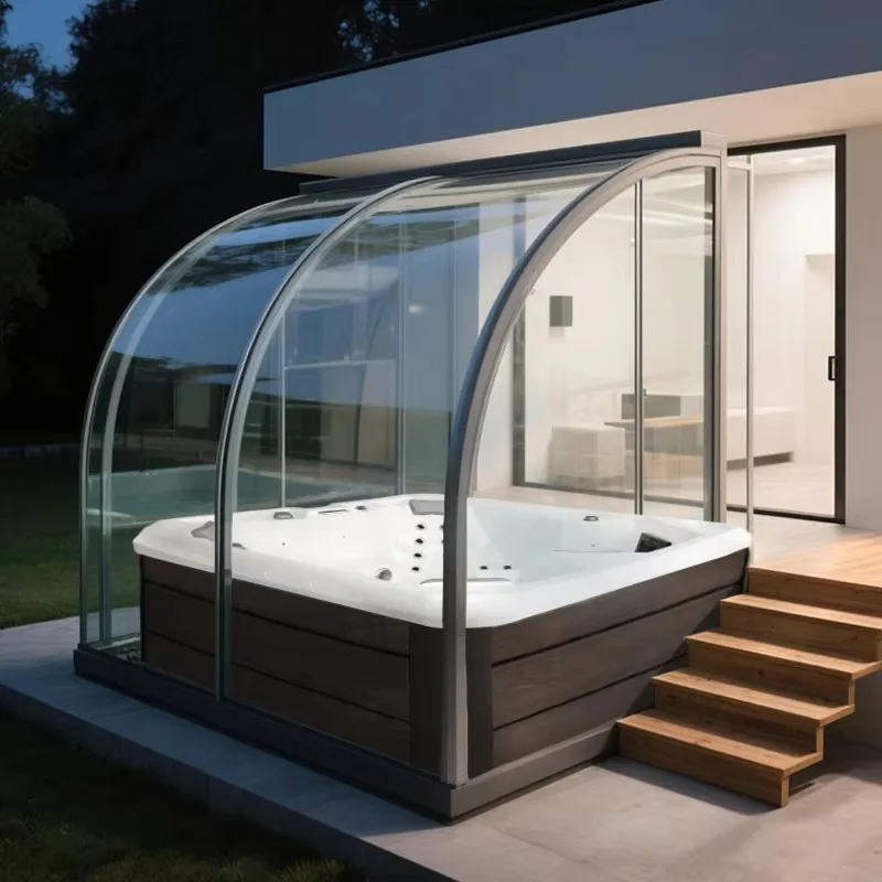 Customized 5 Person Modern Style Acrylic Outdoor Hot Tub Spa with Hydro Massage Function for Home Patio Leisure