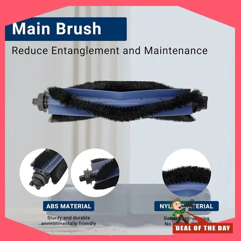 24-часовой комплект сменных аксессуаров для Eufy Omni C20: основная боковая щетка, фильтр HEPA, тряпка для швабры, мешок для пыли