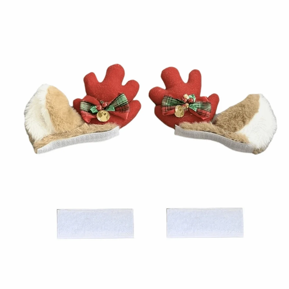 Creative Christmas Antlers Helmet Decor Cute DIY Motorcycle Helmet Antlers Plush Embossing Detachable