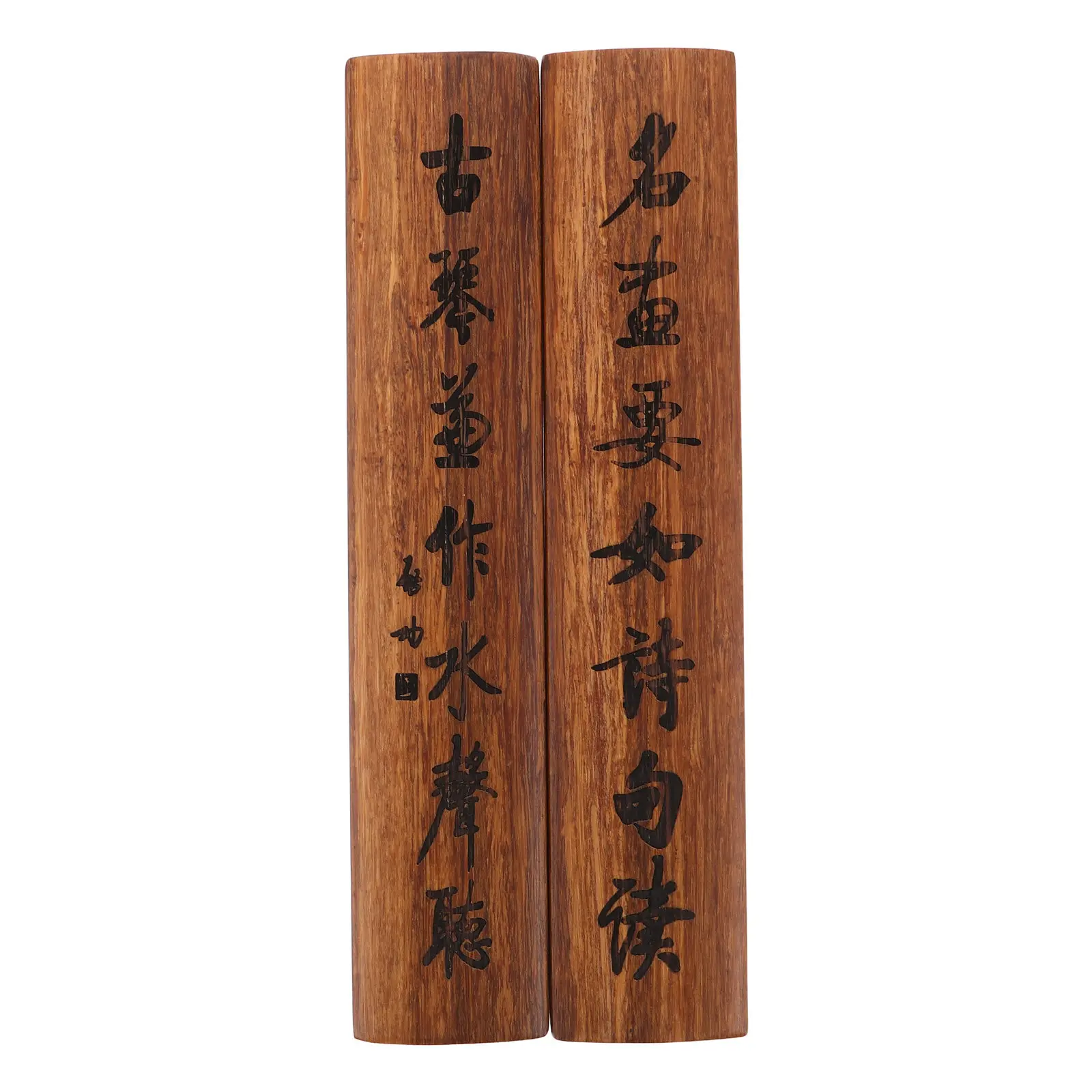 2Pcs Solid Wood Chinese Calligraphy Paperweight Classical Desk Paper Holder for Brush Painting Writing Drawing Elegant Natural