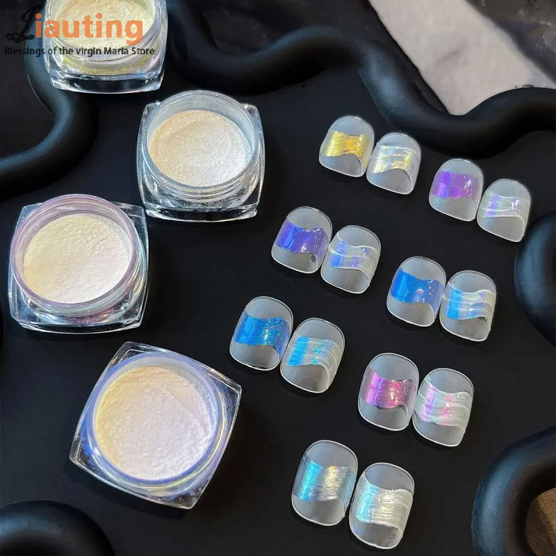 문라이트 펄 매직 미러 파우더 오로라 네일 파우더 글리터 더스트 크롬 네일 아트 데코레이션 페인팅 도구 매니큐어 살롱 DIY