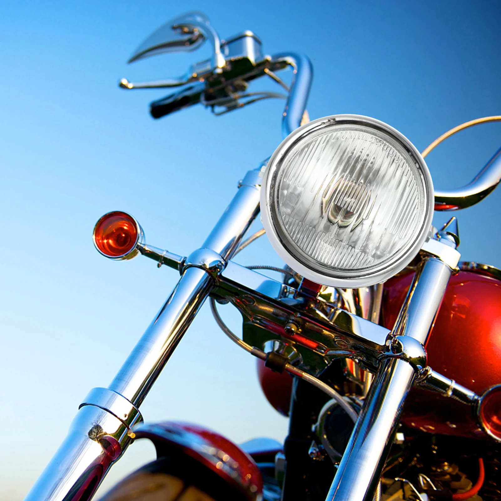 Reflektor motocyklowy w stylu retro, profesjonalna kompaktowa konstrukcja, wodoodporna lampa do jazdy nocnej, okrągła lampa do modernizacji motocykla.