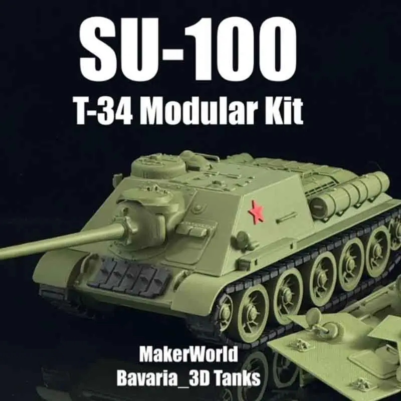 2026 Hot New Premium 3D Printed Soviet SU-100 Tank Destroyer T-34 Modular Vehicle Kit 1:35 Scale Military Collectible Hobby Gift