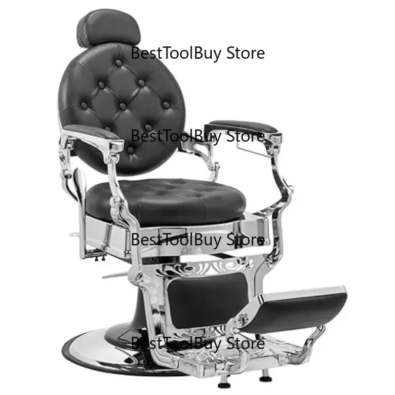 700lbs Heavy Vintage Recline Barber Chair – Hydraulic, 360° Rotatable with Headrest for Professional Salons,Customized