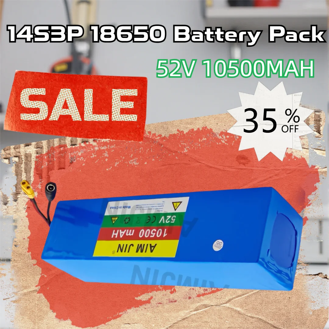 

10500mAh 14S3P 52V Rechargeable Li-ion Battery for Electric Scooters Tricycles Balance Cars 1000W 18650 Battery