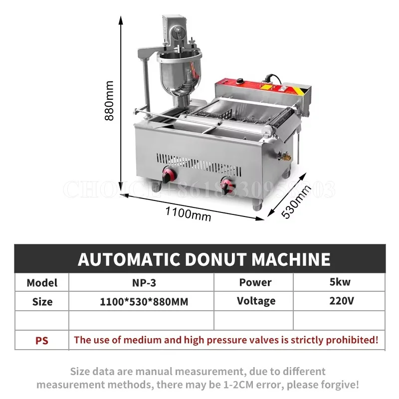 Industrial Gas Electric Heating Dual-Use Doughnut Maker Machine Automatic Donuts Making Machine Commercial Doughnut Maker