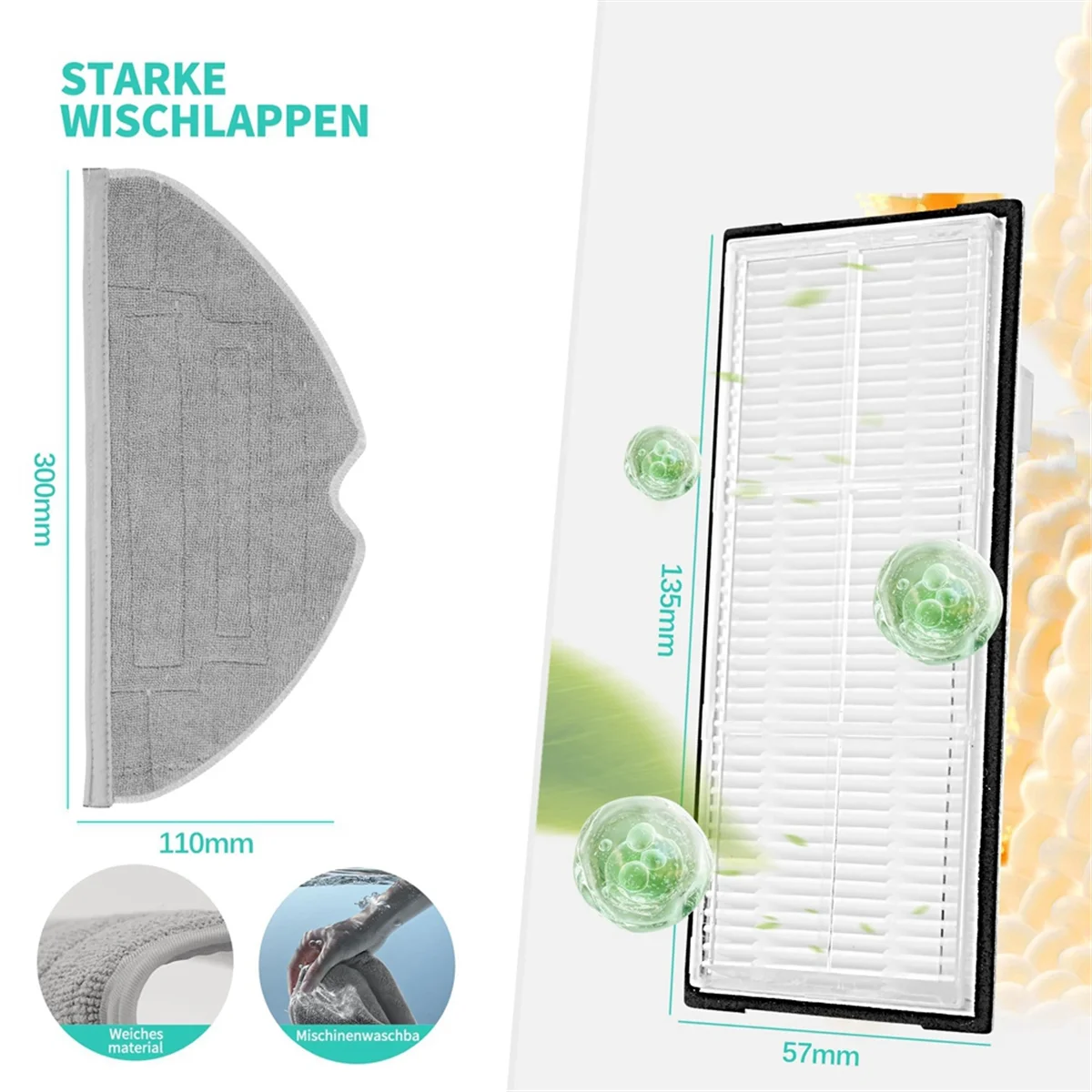 

Hepa Filter Side Brush Mop Cloths for Roborock S8 Pro Ultra Vacuum Cleaner Spare Parts
