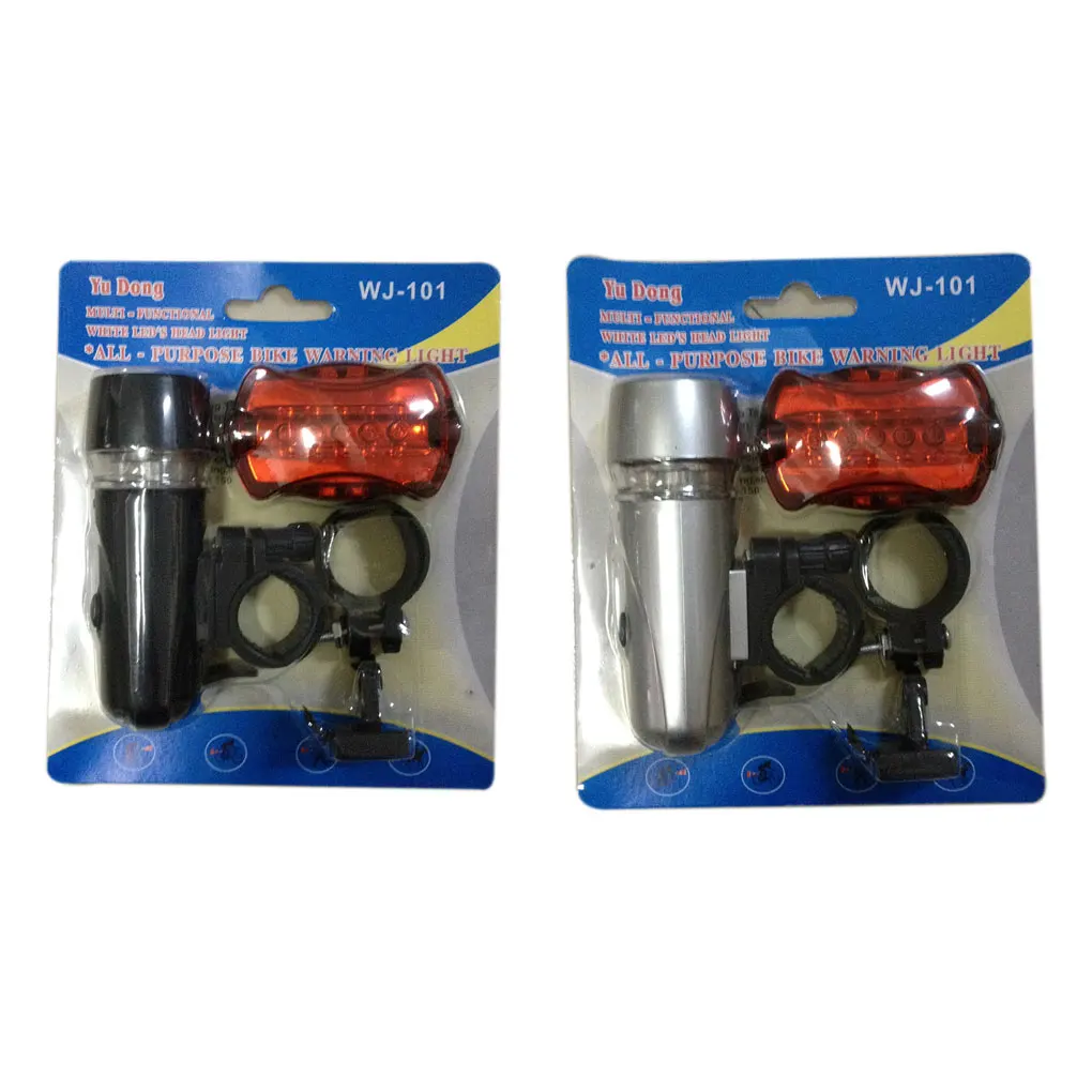 Waterproof Bright 5 LED Bike Bicycle Front Head Light Rear Back Tail Lamp Taillight Headlight