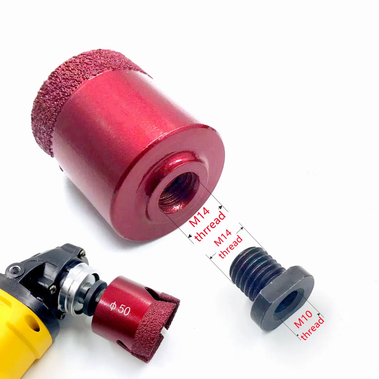 M14thread brazing dry drill bit brazing diamond core drill bit lightning tooth ceramic tile granite marble masonry drilling too