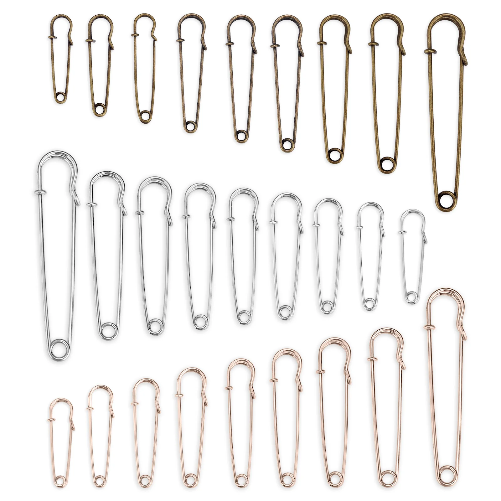 20pcs Large Safety Pins DIY Sewing Tools Needles Large Safety Pin Small Brooch Apparel Accessories 45/50/55/60/65/70/80/100mm