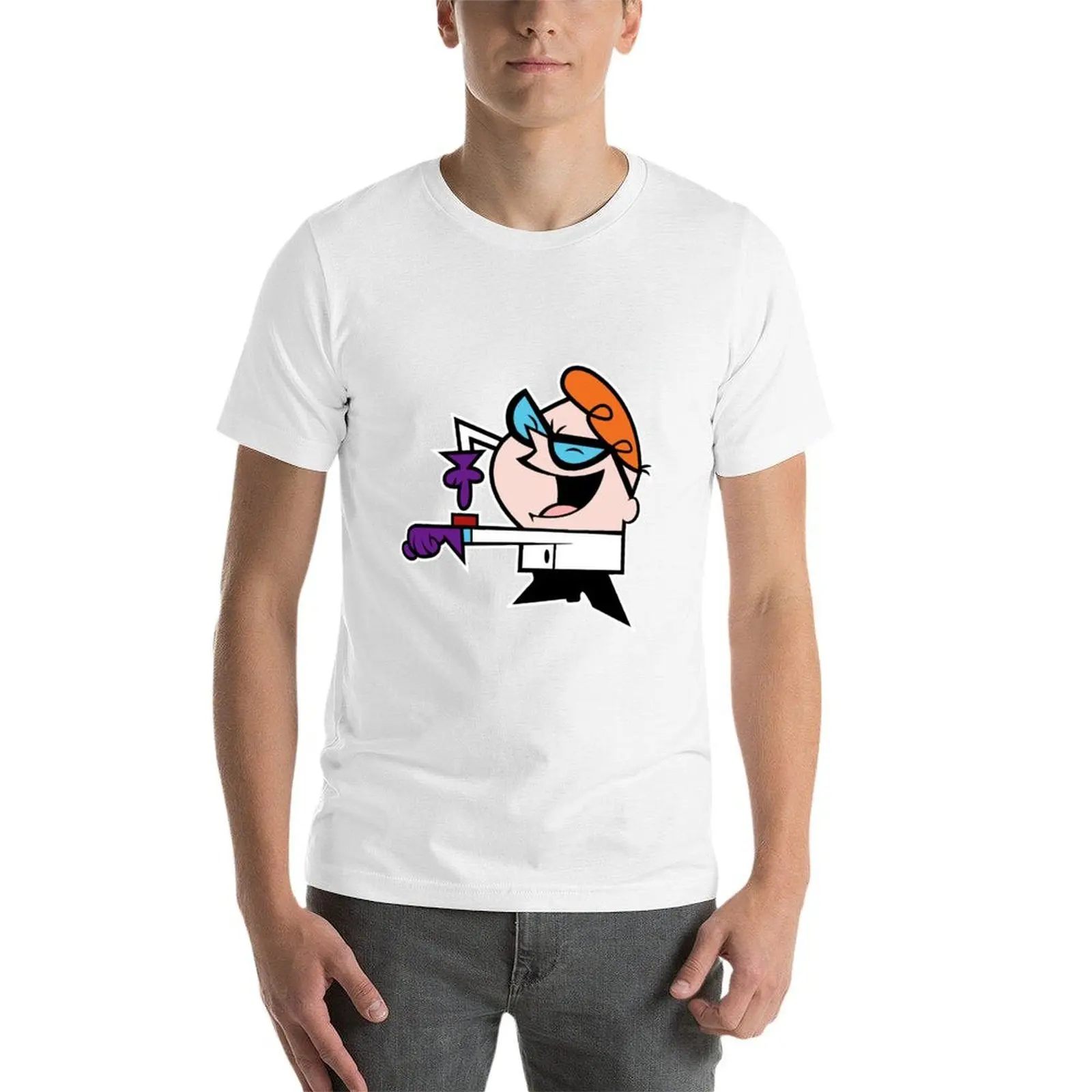 مختبر Dexter-Dexter ملصق تي شيرت رجل تي شيرت للرجال عادية مضحك تي شيرت الظلام الفكاهة تي شيرت