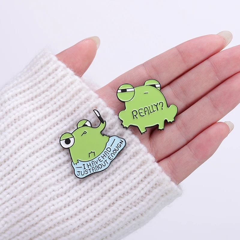 25 Types Frog Shape Enamel Pins Cartoon Froggy Creative Brooches Jewelry Backpack Clothes Cute Animal Lapel Badge Accessories