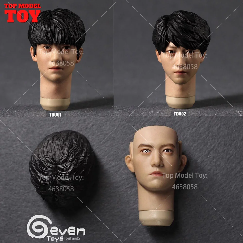 

Seven Toys 1/6 TD001 TD002 Fboys Asian Head Sculpt Movable Eyes PVC Male Soldier Head Carving Fit 12'' Action Figure Body Dolls