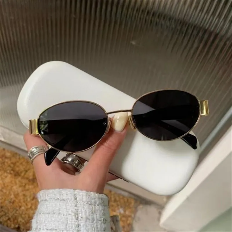 Cat Eye Sunglasses Fashion Street Photo Women's Sun Glasses Men Ellipse Eyeglasses Outdoor Travel Eyewear Driving UV400 Goggles