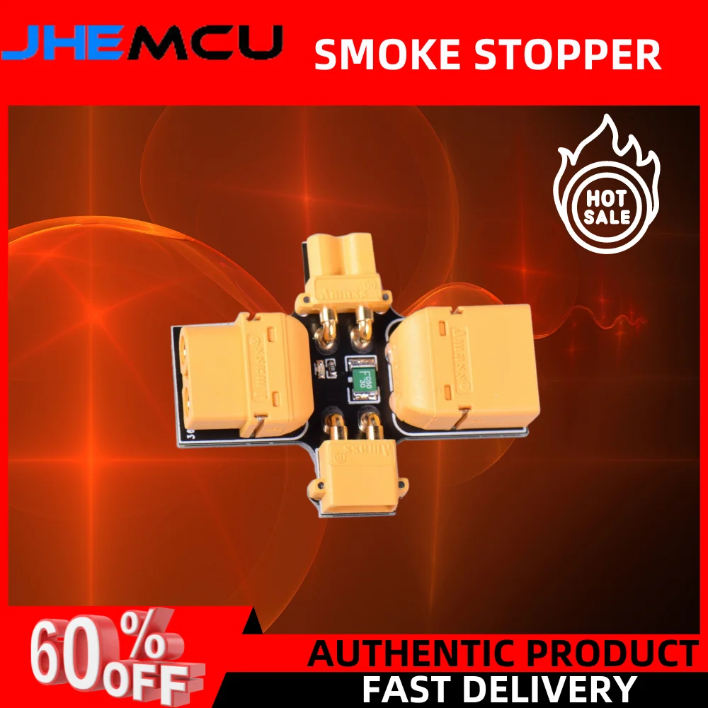 

JHEMCU Smoke Stopper XT30 XT60 Male Female 1-6S Self-healing Resettable Fuse Smoke Test Tool for RC Model FPV Drone Boat Pasrt