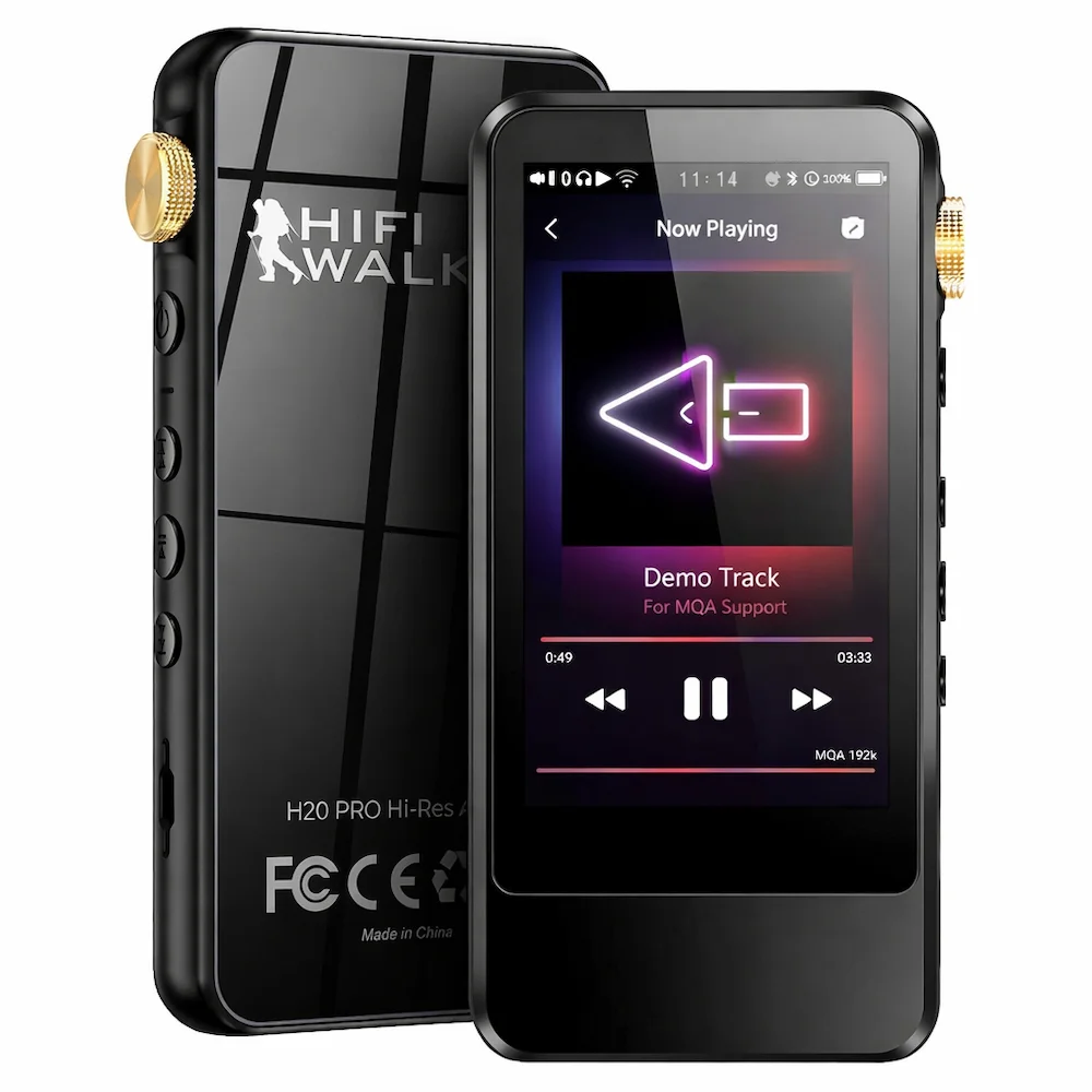 HiFi Walker H20 Pro DAP Player Kit, Hifi MP3 with IEM, Dual ESS ES9219 DAC Chip, DSD256, 3.5mm PO, 4,4mm BAL, 128GB Up to 512G