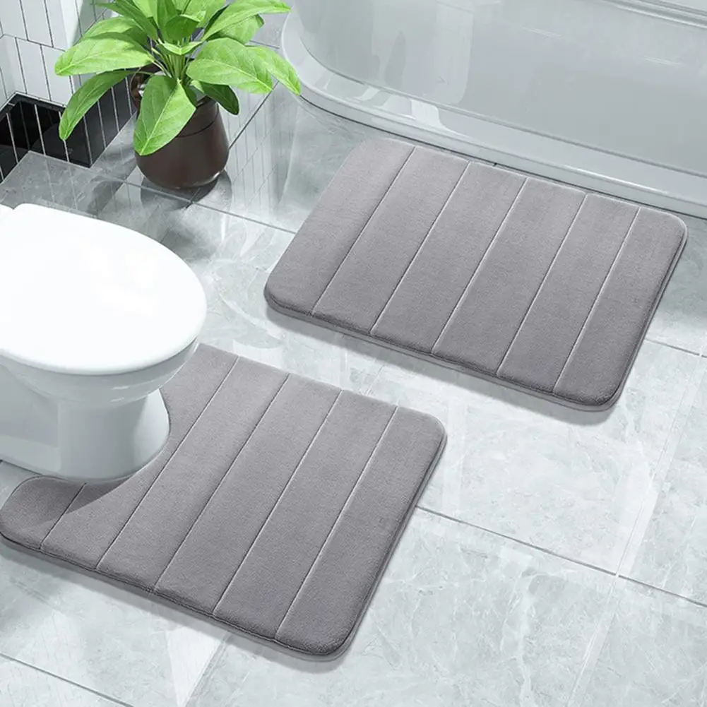 Bathroom Mat Three-piece Bathroom Mat Set Luxurious 3-piece Bath Mat Set with Non-slip Design Quick-dry Technology for Ultimate