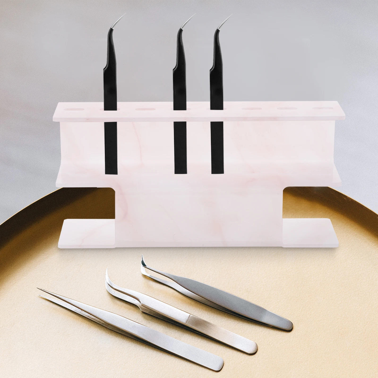 2 قطعة الاكريليك 8 حفرة الملقط تخزين الرف عرض موقف ل ملحقات رمش المنظم لاش أدوات حامل الرف