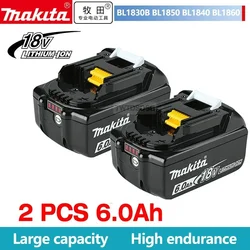 100% Makita Original 18V 6000mAh Lithium ion Rechargeable Battery 18v drill Replacement Batteries BL1860 BL1830 BL1850 BL1860B