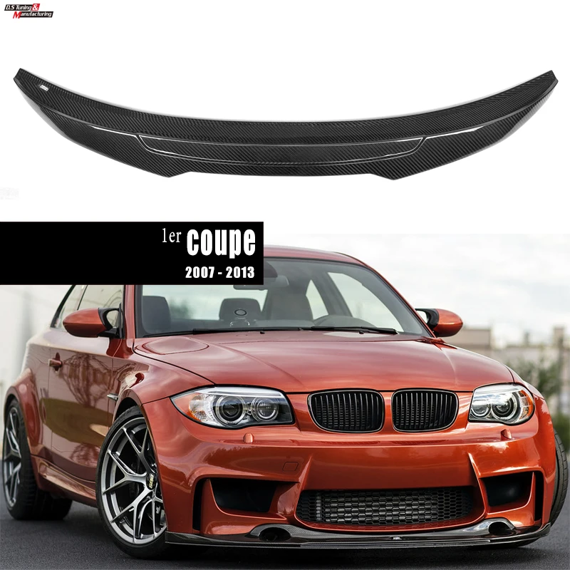 

Real Dry Carbon Fiber Spoiler Wings Fit For BMW 1 Series Coupe 2007 - 2013 (E82 & 1M) Car Styling Boot Lid Lip Highkick Decktail