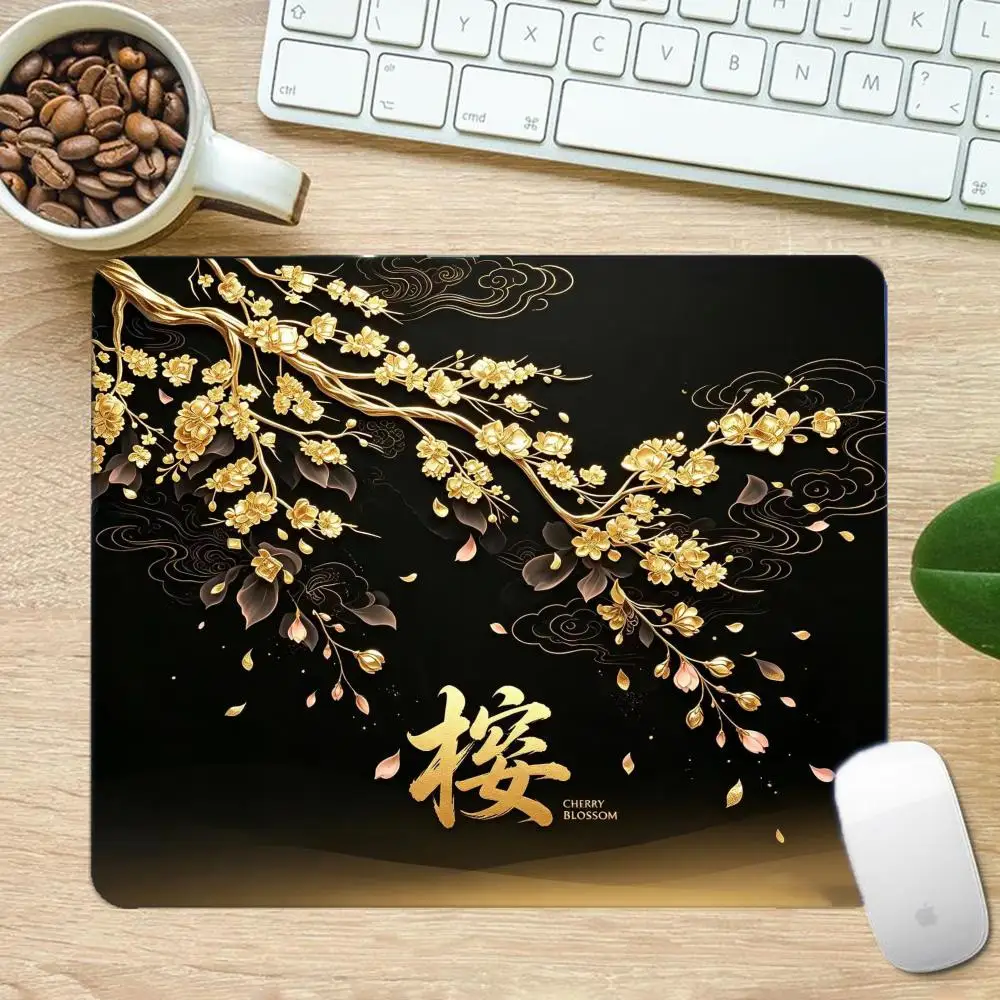 Large Size Table Mat Mousepad Chinese Style Cherry Blossom Branch Art For Office Desktop Laptop Bedroom Learning Mousepad