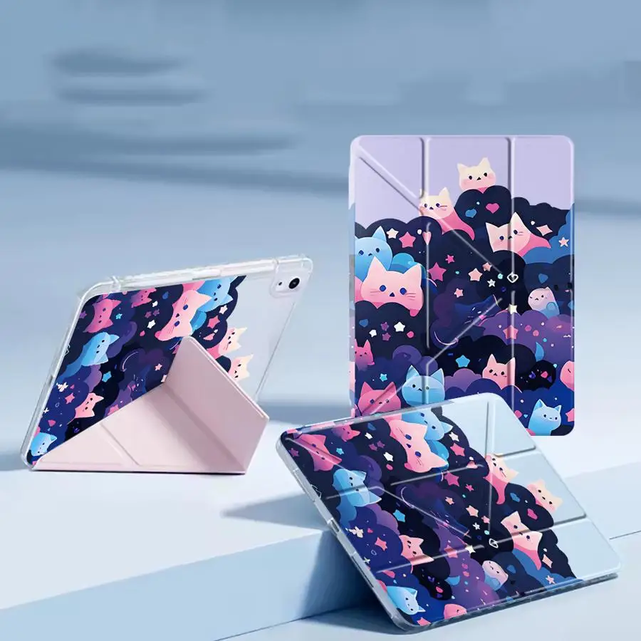 

Y-Fold Holder Cover Tablet Case For iPad Pro 2025 Mini 6 7 Pro 11th 10th 9th 8th 7th 12.9inch Air 4 5 M3 M4 11inch M2 1 2 Black