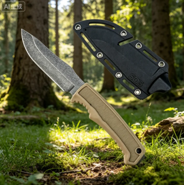 

Fk1001 straight knife Emergency Portable Tool 7Cr13Mov Blade Nylon Fiber Handle Outdoor Fixed Knife Camping Hunting Tool