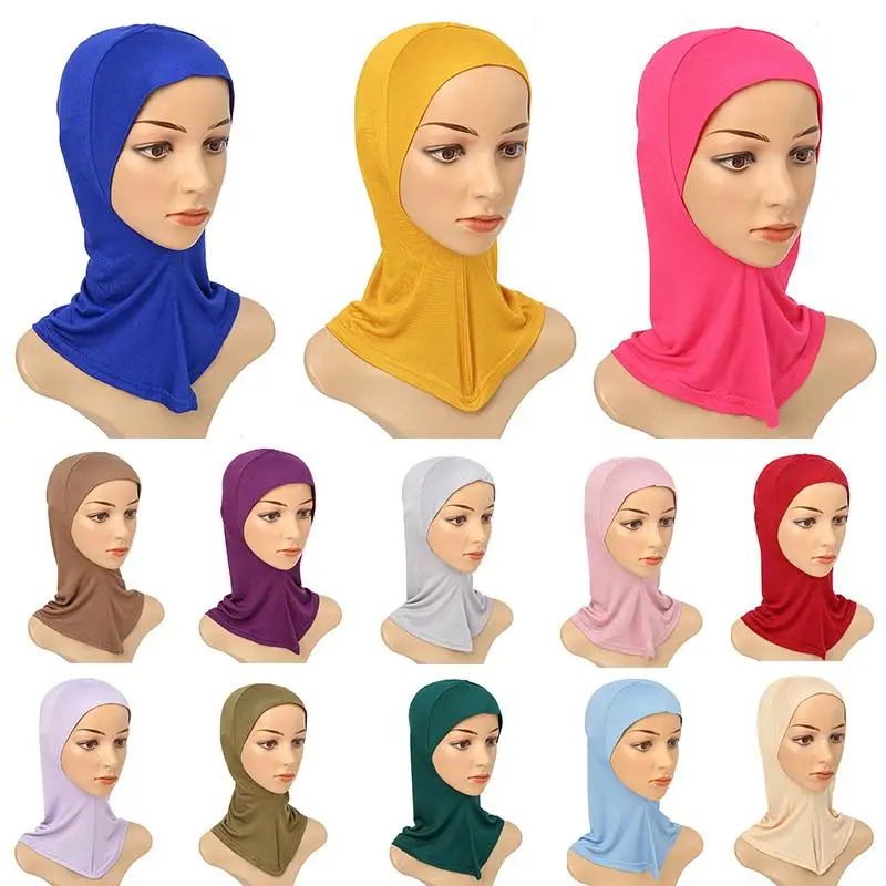 Soft Muslim Hijabs for Woman Elastic Tie Back Inner Hijab Caps Stretch Islam Underscarf Bonnet India Hat Headwrap Turbante Mujer