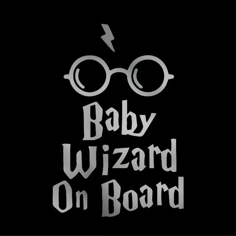 Baby Wizard on Board Car Decoration Sticker Stickers Motorcycle Cute Exterior Parts Decals Sunscreen and Waterproof PVC,15cm