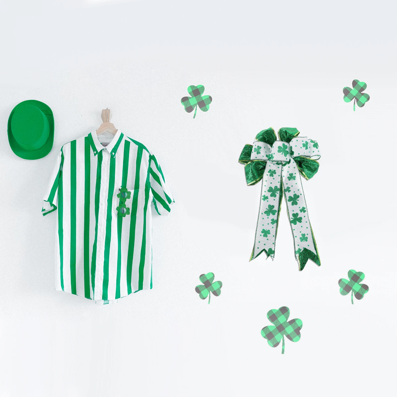 

s Green Decoration for St Patricks Bow Saint Patrick's Day Wreath Irish St Patricks Day Wreaths For Front Door Festival DIY