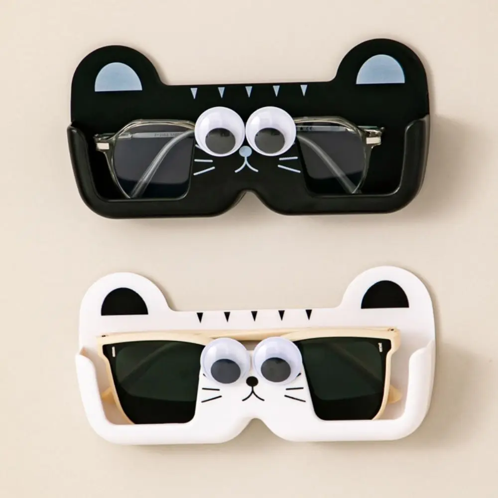 Cute Cat Sun-glasses Display Holder Wall Mounted Punch-free Glasses Storage Rack Home Tidying Wardrobe Decoration
