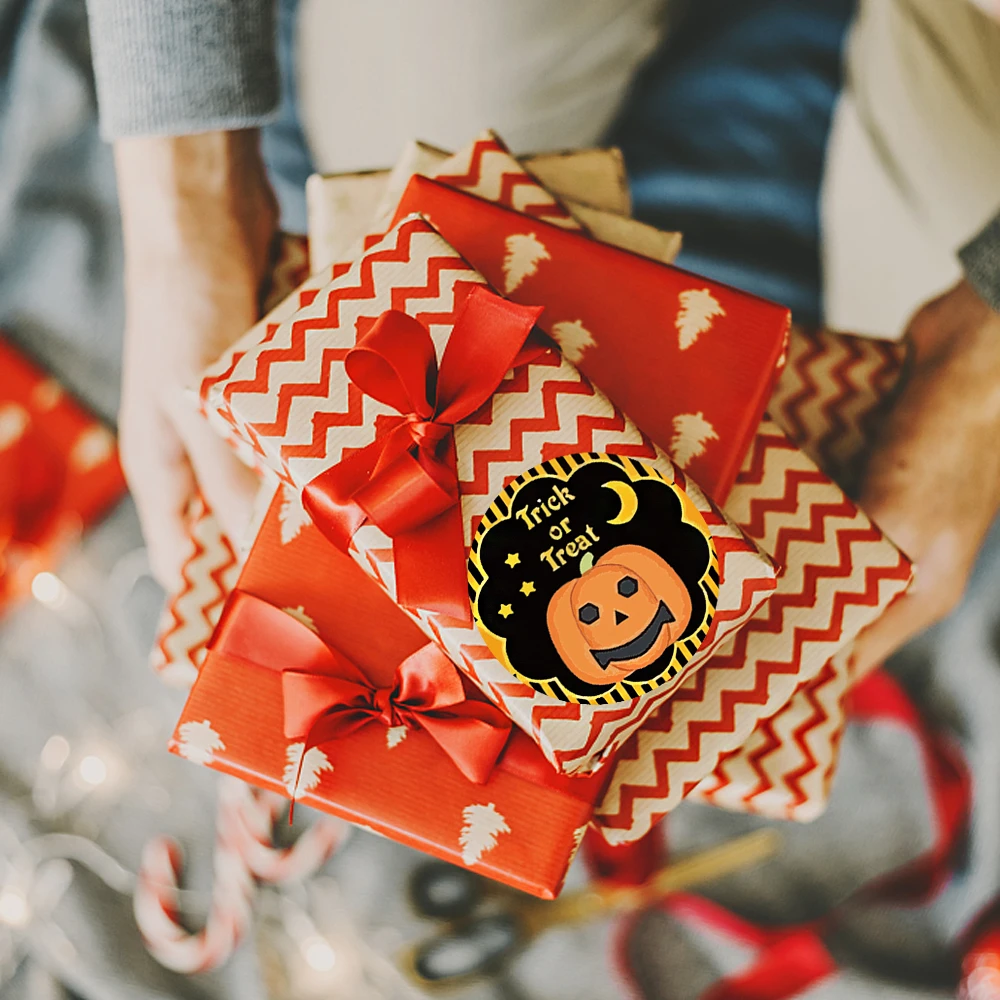 500pcs Happy Halloween Pumpkin Ghost Sticker Holiday Gift Halloween Party Decor Stickers Handmade DIY Packaging Sealing Labels