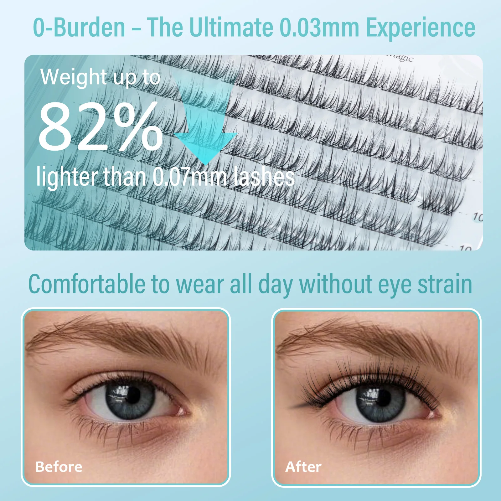 Mscici ترقية تأثير ثلاثي الأبعاد 8-18 مللي متر حليقة فائقة النعومة مقاوم للماء العنقودية DlY رقيق Wispy العنقودية رموش بالمنك عدة رواج Flora3 لاش #4