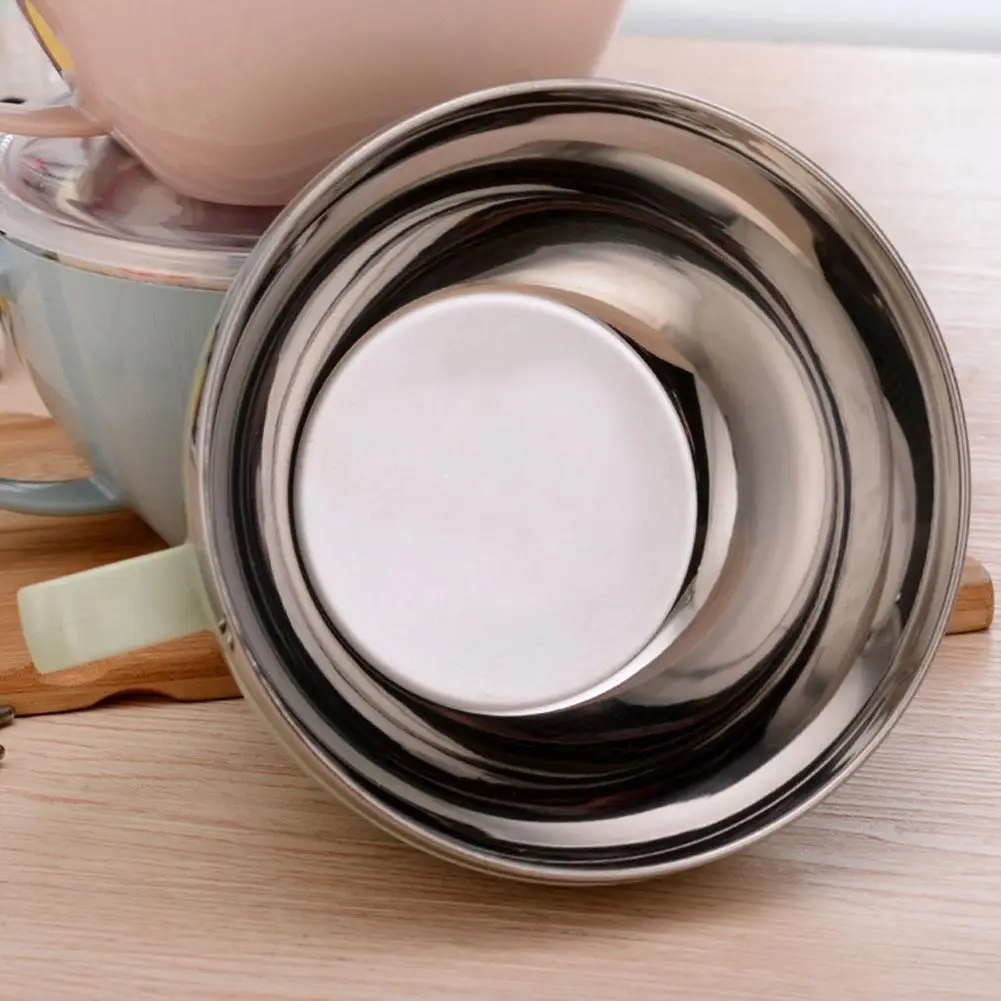 Large Capacity Stainless Steel Double-layer Ramen Noodles Bowl Anti-scalding Instant Noodle Bowl With Lid And Spoon Tableware