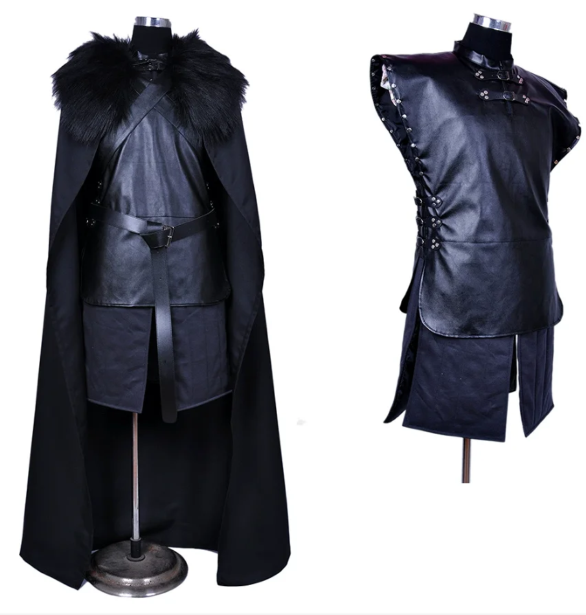 

Anime Jon Snow Cosplay Costume Coat Cape Cloak Full Set Halloween Outfit for Men Disguise Stage Performance Wear For Adult