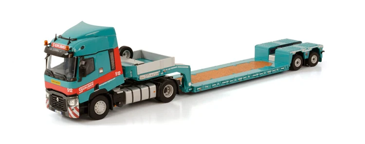 

WSI 1:50 Scale REN AULT T 4X2 Tractor, Euro Low Board Trailer Transport Truck Vehicle Diecast Toy Model Gift,GRUBER 01-3753