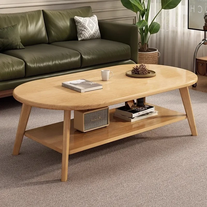 Solid wood core coffee table small apartment living room home rental house new table simple creative log style bed and breakfast