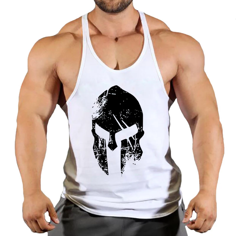 Men's solid color fitness trend print pattern loose thin belt vest breathable and comfortable sleeveless basketball vest image 4