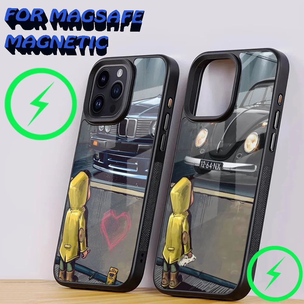 

Boy See Sports Car Jdm Drift Phone Case For iPhone 15,14,13,12,11,Plus,Pro,Max Mini Magsafe Magnetic Wireless Charging