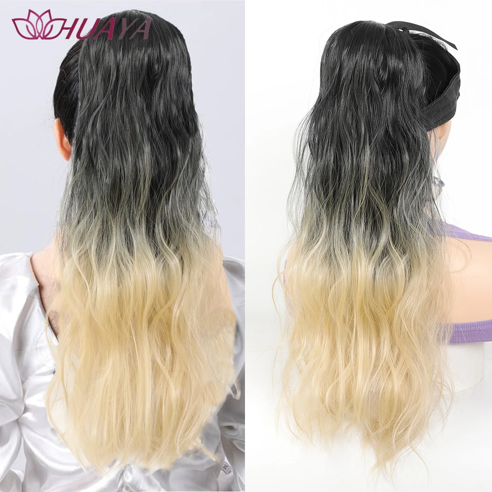 

Water Ripple Synthetic Wig Ponytail Gradient Long Hair Curly Hair 24-Inch Strap Ponytail Party Cosplay Use.