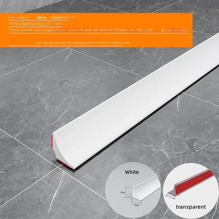 أداة إيقاف الماء مانع دش الجاف الرطب فصل حاجز الفيضانات مقاوم للماء المطبخ جدار الزاوية ختم شريط إضاءة طويل سيليكون حمام