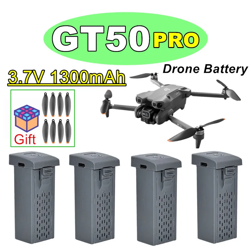 Batterie de drone GT50 PRO d'origine, 3.7V 1300mAh, pour drone GT50, quadricoptère RC, batterie de remplacement, pièces accessoires GT50