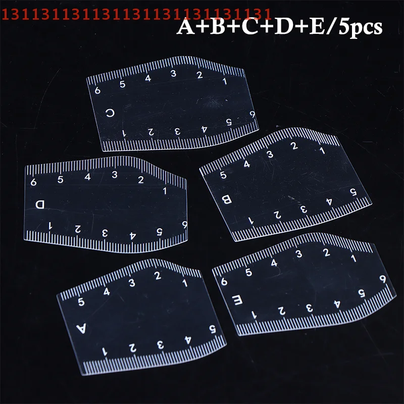 5Pcs Durable Brow Shaping Stencil Shaping Portable Instant Brow Shaper Drawing Eyebrow Design Ruler Gift