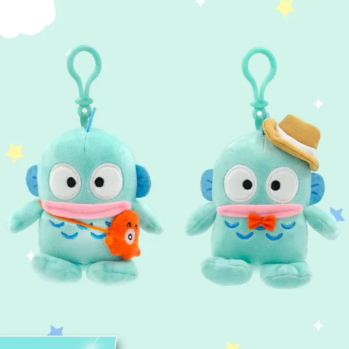 Sanrio Plushie Hangyodon Gefüllte Plüsch-schlüsselanhänger Anhänger Cartoon Puppe Spielzeug Weiche PP Baumwolle Kawaii Tasche Schlüsselring Geschenke Für Mädchen Kinder