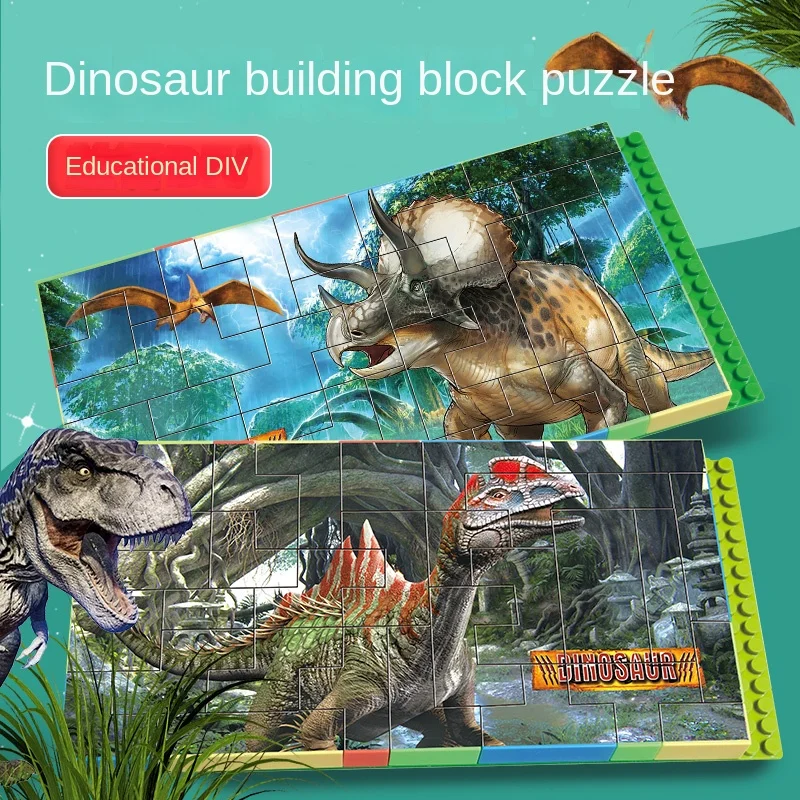 Puzzle di dinosauri-Design colorato di cartoni animati per lo sviluppo del cervello e il divertimento in famiglia-perfetto giocattolo per